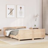 vidaXL Posteljni okvir brez vzmetnice 150x200 cm trdna borovina | Shoptok.si