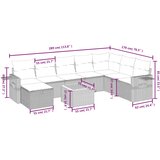  9-dijelni set vrtnih sofa s jastucima bež od poliratana | shoptok.hr