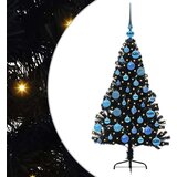 vidaXL Umjetna preddekorirana božićna jelka Črna 120 cm PVC | Shoptok.si