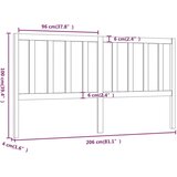 Uzglavlje za krevet bijelo 206 x 4 x 100 cm od masivne borovine | shoptok.hr