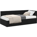 vidaXL Kutni krevetni okvir s madracem s uzglavljem 2 kom. Crna Baršun - Crna 90 x 190 cm Cijene