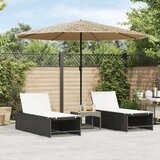 vidaXL Vrtni senčnik z LED in z jeklenim drogom rjav 324x324x247 cm | Shoptok.si