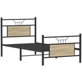 Posteljni okvir brez vzmetnice hrast 80x200 cm inženirski les | Shoptok.si