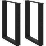  Noge za blagovaonski stol U-oblik 2 kom Crne 60 x (72-73) cm Čelik | shoptok.hr