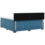 Krevet s box springom madracem i LED-om Plava 200 x 200 cm - Plava 200 x 200 cm Dizajn s rombovima | shoptok.hr