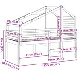 vidaXL Visoka postelja s streho bela 75x190 cm trdna borovina, (21243281) | Shoptok.si