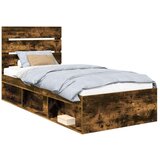  Okvir za krevet s uzglavljem Dimljeni hrast 90 x 190 cm | shoptok.hr