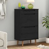  Ormar za cipele MOLDE 59,5 x 35 x 103 cm Masivna borovina Crna | shoptok.hr