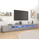 TV ormarić s LED svjetlima siva boja betona 300 x 35 x 40 cm | shoptok.hr
