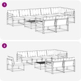  Set vanjskih sofa 9 kom. Bijela i bež | shoptok.hr