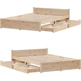 vidaXL Okvir kreveta bez madraca 150 x 200 cm od masivne borovine | shoptok.hr