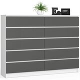 AKORD Komoda, 10 Predalov, Bela/Siva, (5000332286) | Shoptok.si