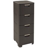 Curver Tamno smeđi plastični visok kupaonski ormarić 33x79 cm Rattan – | shoptok.hr