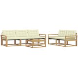  Set vanjskih sofa 6 kom. Bijela i krem Smeđa 79 x 79 x 37 cm | Shoptok.si