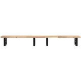  Zidna polica za umivaonik od čelika i masivnog bagremovog drva Smeđa 160 x 40 x 2 cm | Shoptok.si