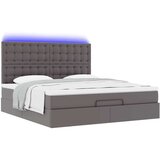 vidaXL Otomanski okvir kreveta s madracem sivi 180x200cm umjetna koža | shoptok.hr