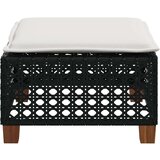  Vrtni tabure s jastukom crni 63 5x56x32 cm od poliratana | shoptok.hr