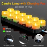 DAPHOMEU 12x polnilne LED čajne svečke z magnetno postajo | Shoptok.si