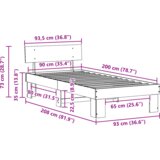vidaXL konstrukcija postelje bela 90 x 200 cm masivno borovo les | Shoptok.si