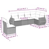  6-dijelni set vrtnih sofa od poliratana s jastucima svjetlosivi | shoptok.hr