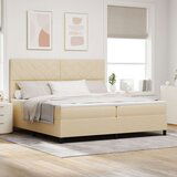 Box Spring krevet s madracem krem 200x200 cm tkanina | shoptok.hr