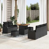  Sjedeća garnitura za vrt 8 kom. Crna poliratan 179 x 62 x 85 cm | Shoptok.si