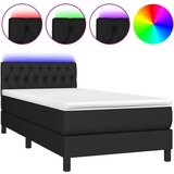 Maison Chic Box spring postelja - Vzmetna postelja z vzmetnico LED črna 90x200 cm blago SL3630, (21906430) Cene
