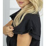 Pri Long dress tied at the waist with short sleeves with frill CELINA | shoptok.hr