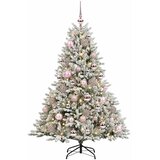 Umjetno božićno drvce s kuglicom 120 cm 150 LED lampica - Zelena i bijela 120 cm s LED-ima i ružičastim lopticama | shoptok.hr