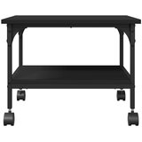  Stalak za pisač s 2 razine crni 50x40x38 cm konstruirano drvo Slike