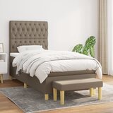  Krevet s oprugama i madracem smeđesivi 90x190 cm od tkanine | shoptok.hr