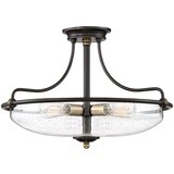Elstead Lighting Elstead Quoizel Griffin Stropna svetilka v obliki okrogle oblike, bronasta, z obrabljenimi medeninastimi poudarki, (22098149) | Shoptok.si