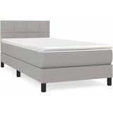  Box spring krevet s madracem svjetlosivi 90x190 cm od tkanine Slike