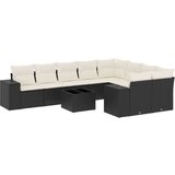 vidaXL 10-dijelni set vrtnih sofa s jastucima crni od poliratana | shoptok.hr