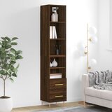 vidaXL Visoka omara rjavi hrast 34,5x34x180 cm inženirski les | Shoptok.si