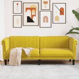 vidaXL Trosjed žuti baršunasti | shoptok.hr