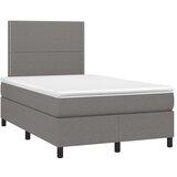  Box spring postelja z vzmetnico temno siva 120x200 cm blago, (20846761) | Shoptok.si
