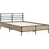  Okvir za krevet boja hrasta 135x190cm konstruirano drvo i metal | shoptok.hr