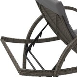  Ležaljka za sunčanje s jastukom siva 60x199x42 cm poliratan | shoptok.hr