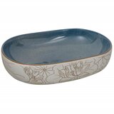  The Living Store Nadpultni umivalnik peščen in moder ovalen 59x40x14 cm keramika - Nadpultni Umivalnik, (21448122) | Shoptok.si
