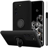 Cadorabo Ohišje, združljiv s Samsungom v tekoči črni barvi - zaščitni pokrov iz fleksibilnega silikona TPU z obročem, (20590676) Cene