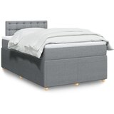 vidaXL Box spring postelja z vzmetnico svetlo siva 120x200 cm blago Cene