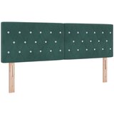 vidaXL Prešito vzglavje s kristalnim gumbom Temno zelena 140 cm Žamet, (22049836) | Shoptok.si