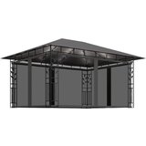 vidaXL Paviljon s komarnikom in LED lučkami 4x3x2,73 m antraciten | Shoptok.si
