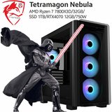 TETRAMAGON gaming računar nebula, amd ryzen 7, 7800 X3D, 32 gb, ssd 1 tb, RTX4070, 12 gb, 750 w, crni Cene
