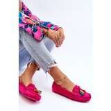 Boto Suede Loafers With Bow And Fringes Fuchsia Dorine | shoptok.hr