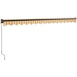  Tenda na uvlačenje žuto-bijela 4 x 3 m od tkanine i aluminija | shoptok.hr