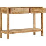 vidaXL Konzolna miza z 2 predaloma 110x35x75 cm trden mangov les | Shoptok.si