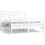  Posteljni okvir bel iz trdnega lesa 160x200 cm, (20643180) | Shoptok.si