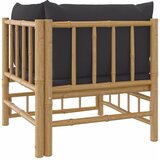  Kutna vrtna sofa od bambusa s tamnosivim jastucima | shoptok.hr